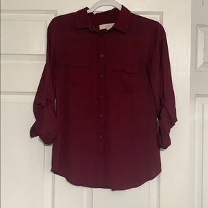 Burgundy Ann Taylor Loft Blouse